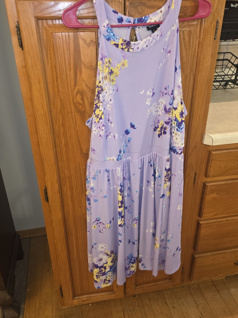 Torrid size 3 light purple floral skater dress